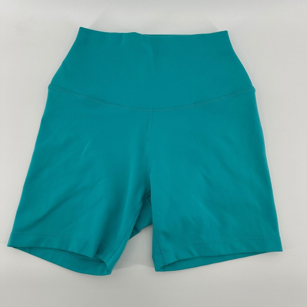 Nike One Dri-FIT High Rise 5" Biker Shorts Teal Blue FN3211-345 XS